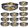 Flongo Bracciale per Uomo Donna Braccialetto in Pelle con segni zodiacali Costellazione da Scelta