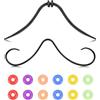 AVYRING Piercing Naso con Baffi in Acciaio Inossidabile 316L, 16G, con Anelli in Gomma Colorati, Gioielli per Piercing al Septum, per Uomini e Donne