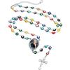 Supcare Collana Rosario Cattolico Donna Uomo, 6 Stili Rosario Collana Personalizzata con Perline Preghiera Medaglia Miracolosa, Argento Oro Nero Crocifisso Collana Croce Uomo con Gesù Religiosi