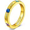 Custom4U Anello Donna con Gemma Pietre Natale 12 Mesi Argento Oro 1/2/3 Nome Personalizzabile Misura IT 09-24 Anello Antiallergico Regalo Per Mamma Amici Amante Compleanno