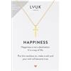 LUUK LIFESTYLE Collane per Donna e Ragazza in Argento Sterling 925, 50 cm | Ciondolo e cartolina HAPPINESS, Regali per Lei, Moglie, Mamma, Amica, Natale, Gioielli alla moda, Argento, Oro e Oro rosa