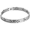 K JEWELS - K Steel, bracciale da uomo in acciaio, zircone bianco, lunghezza 20 cm, Techno Line