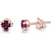 DTPsilver® Orecchini Donna Oro Rosa con Brillantini Punto Luce di Vero Cristallo 4 mm - Orecchini Punto Luce Oro - Orecchini Colorati - Orecchini Piccoli Oro Rosa - Orecchini Lobo Donna