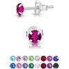 DTPsilver® Orecchini Punto Luce Argento 925 con Brillantini di Cristallo 4 mm - Orecchini Donna Punto Luce - Orecchini Brillantini Colorati - Orecchini Lobo Donna - Orecchini Piccoli Argento 925