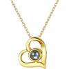 Custom4U Collana Personalizzata per Donne, Collana a Proiezione Oro/Argento Ciondolo Cuore con Foto all'Interno, Catena in Ottone 40+5cm Gioiello Regalo per Mamma Figlia Moglie in Anniversario