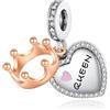 Rimgoris 925 Bracciali In Argento Sterling Famiglia Mamma Rose Glod Blocco Sempre Insieme Due Impronte Di Bambino Apribile Madre E Figlia Zaffiro Ali D'Angelo Abito Da Sposa Bacio