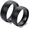 ANAZOZ Fedine Coppia Fidanzamento,Anelli 2 Pezzi Coppia,FEDI Nuziali Titanio Coppia Rotondo Lucido 8MM Nero