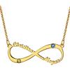 ChainsHouse Collana Donna Nome Personalizzata con Pietra Portafortuna Ciondolo Infinito Nome Incisione Laser in Rame Gioielli Regalo Famiglie Natale Festa della Mamma Matrimonio