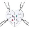 FindChic Collana Cuore Personalizzata a Puzzle 2/3/4/5/6 Pezzi in Acciaio Inossidabile Collana Coppia Famiglia Amicizia Colore Argento Oro Nero Regalo Confezione