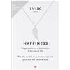LUUK LIFESTYLE Collane per Donna e Ragazza in Argento Sterling 925, 50 cm | Ciondolo e cartolina HAPPINESS, Regali per Lei, Moglie, Mamma, Amica, Natale, Gioielli alla moda, Argento, Oro e Oro rosa