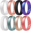 ThunderFit Anello di fidanzamento in silicone ondulato, larghezza 6 mm, spessore 2 mm, elegante, traspirante, anello di fidanzamento