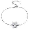 EVER FAITH Bracciale Donna per Inverno Regalo 925 Argento Elegante Fiocchi di neve scintillanti Braccialetto a catena Accessorio per le mani Gioielli per le donne