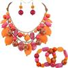 Bocar JEWELRY Collana a 2 strati con perline grosse alla moda, idea regalo da donna Standard, Nessuna pietra preziosa(NK-10619)