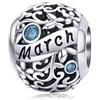 MEETCCY Charm da donna settembre ottobre con pietra portafortuna portafortuna in argento Sterling 925, adatto per braccialetti Pandora