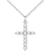 U7 Collana Donna Croce con Zirconi+ Catena Acciaio 45+5 cm, 3 Taglie Colori | Collana croce donna con Zirconi 5A+, ciondolo croce in rame placcato platini/oro 14K/oro rosa, regalo per donna mamma amica