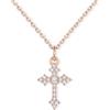 U7 Collana Donna Croce con Zirconi+ Catena Acciaio 45+5 cm, 3 Taglie Colori | Collana croce donna con Zirconi 5A+, ciondolo croce in rame placcato platini/oro 14K/oro rosa, regalo per donna mamma amica