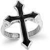 Kaytong Moda Punk Hip Hop Gesù Croce Regolabile Anello da Donna Design retrò Religioso Christian Midi Amuleto Gioielli-Nero