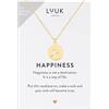 LUUK LIFESTYLE Collane per Donna e Ragazza in Argento Sterling 925, 50 cm | Ciondolo e cartolina HAPPINESS, Regali per Lei, Moglie, Mamma, Amica, Natale, Gioielli alla moda, Argento, Oro e Oro rosa