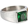 ANAZOZ Anello Uomo Fidanzamento,Rosso Argento Anello in Acciaio Inossidabile Uomo Semplice Quadrata Cubic Zirconia Rosso/Blu/Verde