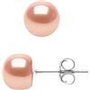 Pearls & Colors - Orecchini da donna in argento Sterling 925 con perle coltivate d'acqua dolce, colore rosa naturale