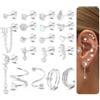 JeweBella 20Pcs Orecchini Donna Piercing Orecchio Acciaio Chirurgico Set | Orecchini Anallergici Donna Piercing Helix Trago Ipoallergenica Multi Piercings Orecchini Donna Oro Argento