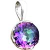 CELCIA JEWELRY Ciondolo in argento sterling massiccio 925 per uomo donna, topazio mistico naturale sfaccettato pietra preziosa rotonda incredibili gioielli fatti a mano per lei lui