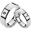 ANAZOZ Anelli in Acciaio Inossidabile Coppia,Anelli Coppia Personalizzati FEDI Nuziali Coppia Argento Anello con 4/6MM Sole e Luna