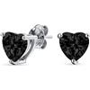 Bling Jewelry Orecchini A Lobo Classici Da Sposa Con Piccolo Zircone Cubico .5-AAA CZ A Forma Di Cuore Placcati In Oro Rosa Giallo Argento Sterling .925 Colori Delle Pietre Di Nascita 5 6 7 8 MM
