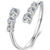 LAYCHEN Anello Regolabile In Oro Bianco Con Moissanite, Anello Aperto Squisito In Argento Sterling 925 Per Donna, Regalo Di Fidanzamento