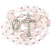Nazareth Store Collana rosario con perle di giada bianca da 8 mm e pietre naturali da 10 mm medaglia miracolosa di San Paolo e crocifisso perle di preghiera cattoliche gioielli religiosi