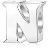 Fantasticharm fits Pandora Bracelet Charm con lettera dell'alfabeto, A, in vero argento Sterling adatti per braccialetti Pandora Letter N