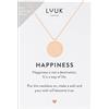 LUUK LIFESTYLE Collane per Donna e Ragazza in Argento Sterling 925, 50 cm | Ciondolo e cartolina HAPPINESS, Regali per Lei, Moglie, Mamma, Amica, Natale, Gioielli alla moda, Argento, Oro e Oro rosa