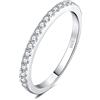 JewelryPalace Anello Half Eternity Donna Argento con Cubica Zirconia, Anelli Donna 925 con 6 Pietre a Taglio Rotondo, Fede Nuziale in Tre Ori Anello Eternity Matrimonio Argento Set Gioielli
