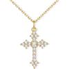 U7 Collana Donna Croce con Zirconi+ Catena Acciaio 45+5 cm, 3 Taglie Colori | Collana croce donna con Zirconi 5A+, ciondolo croce in rame placcato platini/oro 14K/oro rosa, regalo per donna mamma amica