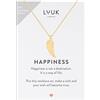 LUUK LIFESTYLE Collane per Donna e Ragazza in Argento Sterling 925, 50 cm | Ciondolo e cartolina HAPPINESS, Regali per Lei, Moglie, Mamma, Amica, Natale, Gioielli alla moda, Argento, Oro e Oro rosa