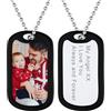 Supcare Collana con Foto Personalizzata, Cuore/Militare + 6 Stili Collana Donna Uomo Ciondolo Portafoto, Argento/Nero/Oro Collana Personalizzata con Foto+ Incisione, Idee Regalo per Donna Uomo Ragazzi