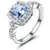 HCMA 925 anelli in argento sterling per le donne topazio blu vera pietra preziosa cuscino acquamarina regalo classico romantico fidanzamento gioielleria raffinata