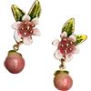 Zayka Jewelry Orecchini donna colorati smaltati in rame placcati oro 14K con perno in argento 925