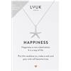LUUK LIFESTYLE Collane per Donna e Ragazza in Argento Sterling 925, 50 cm | Ciondolo e cartolina HAPPINESS, Regali per Lei, Moglie, Mamma, Amica, Natale, Gioielli alla moda, Argento, Oro e Oro rosa
