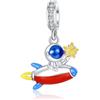 Rimgoris 925 Argento Sterling Charm Donne Bracciali Collana Lucciola Bagliore di Notte Solido Coniglio Cuore Rosa Giorno della Mamma Uovo di Pasqua Libellula Smalto Libellula Uccello Colibrì