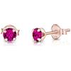 DTPsilver® Orecchini Donna Oro Rosa con Brillantini Punto Luce di Vero Cristallo 4 mm - Orecchini Punto Luce Oro - Orecchini Colorati - Orecchini Piccoli Oro Rosa - Orecchini Lobo Donna