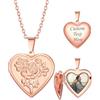 Custom4U Collana Donna Personalizzata Argento Oro Rosa Collana Foto Nome Rame Ipoallergenico Forma Cuore Fiore Rosa in Rilievo Regalo Commemorativo per Famiglie Mamma Amici