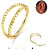 BodyBonita Triplo/Doppio Piercing Naso Anello - 316L Acciaio Chirurgico Septum Piercing Clicker 16G/18G/20G Cz Conch Jewellery Cartilagine Nostril Orecchino Helix Rook Trago Oro/Nero/Argento/Oro Rosa
