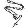 Supcare Collana Rosario Cattolico Donna Uomo, 6 Stili Rosario Collana Personalizzata con Perline Preghiera Medaglia Miracolosa, Argento Oro Nero Crocifisso Collana Croce Uomo con Gesù Religiosi