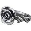 HGJH WLLDDDIU Anelli d'Argento Sterling 925 Regolabili con Fiore di Rosa Anelli di Promessa Vecchio Stile retrò Ragazze Donna Regali per Anelli Eternity