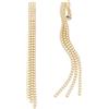 QUKE Orecchini a clip in stile bohémien, con nappa, con cristalli di zirconia cubica, in oro bohémien, con catena pendente a goccia, orecchini non forati, per donne e ragazze