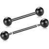 AROWRO Piercing per capezzolo, 14 G, piercing per lingua, piercing per lingua con filettatura interna, anello per capezzolo, ponte, gioielli in titanio