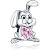 Rimgoris 925 Argento Sterling Charm Donne Bracciali Collana Lucciola Bagliore di Notte Solido Coniglio Cuore Rosa Giorno della Mamma Uovo di Pasqua Libellula Smalto Libellula Uccello Colibrì