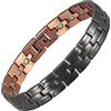 YINOX Bracciale magnetico in rame da uomo Gunmetal con 36 magneti potenti regolabili 21 cm / 12,5 mm