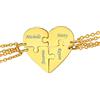 FindChic Collana Cuore Personalizzata a Puzzle 2/3/4/5/6 Pezzi in Acciaio Inossidabile Collana Coppia Famiglia Amicizia Colore Argento Oro Nero Regalo Confezione